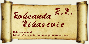 Roksanda Mikašević vizit kartica